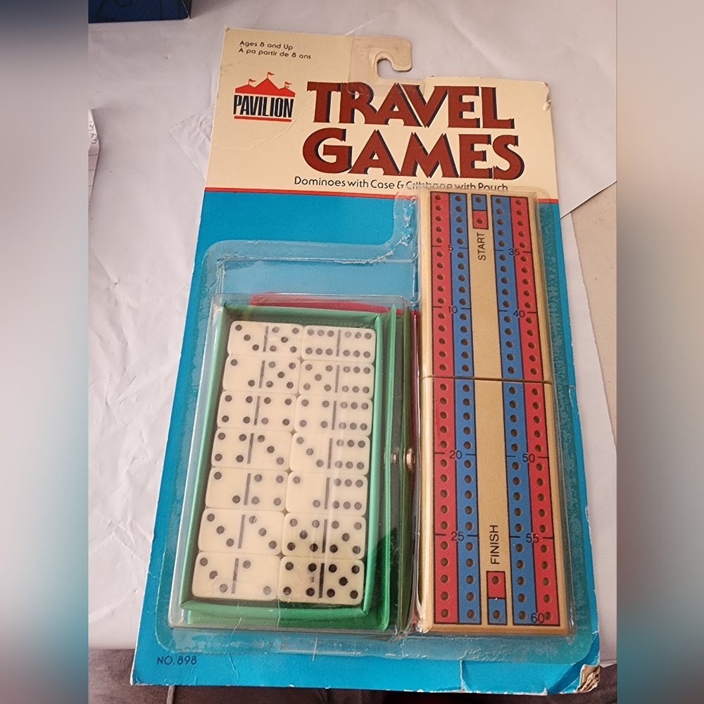 VTG Dominoes and Cribbage Travel Game, Pavilion 1987 Sealed BENIFITS CHARITY